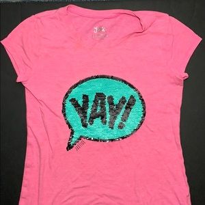 Justice Flip Sequin Tee, Pink, Size 8